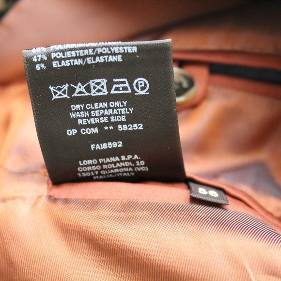 Loro Piana Burrows Men's Rain System Cashmere Jacket Size IT 56 Water-Resistant - Picture 8 of 11